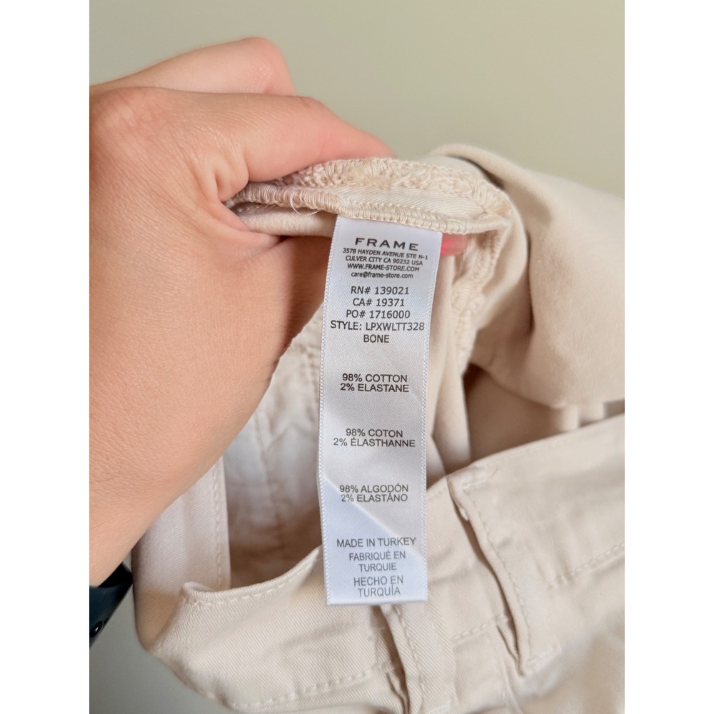 Frame Le Pixie Wide Leg Trouser Pant Bone Off White High Rise Size 31 - Picture 5 of 5